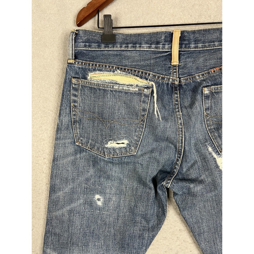 Polo Ralph Lauren Varick Slim Straight Distressed Serape Patchwork Mens 31x30 - Picture 16 of 16